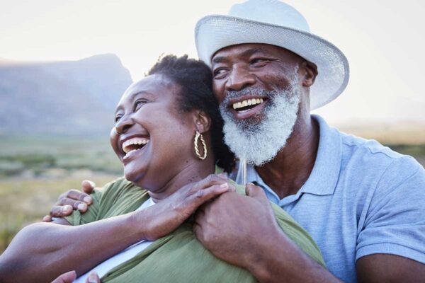 happy older couple in Chesapeake after hormone replacement