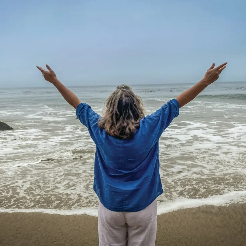 Woman on Beach seeking hormone therapy