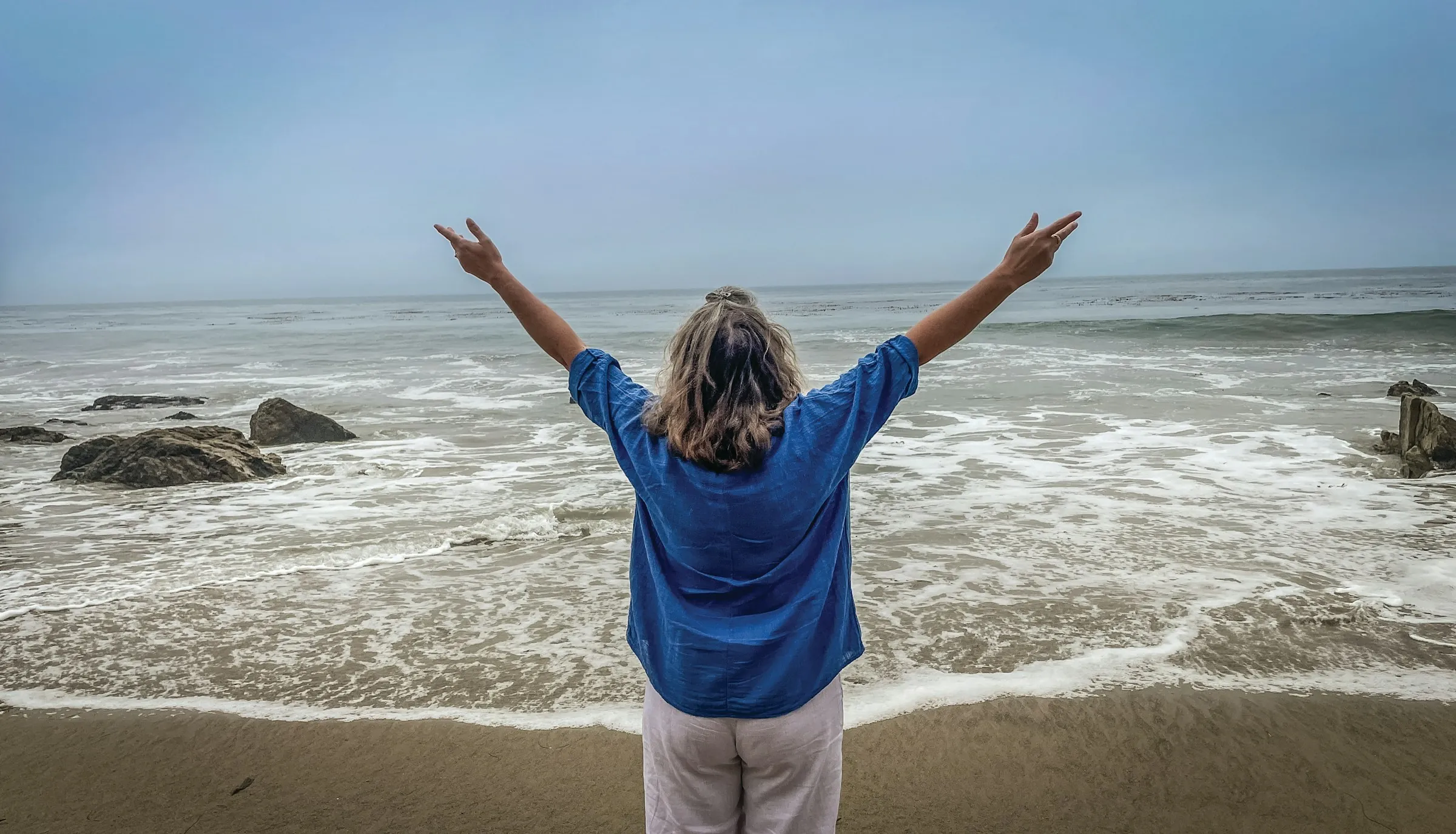 Woman on Beach seeking hormone therapy
