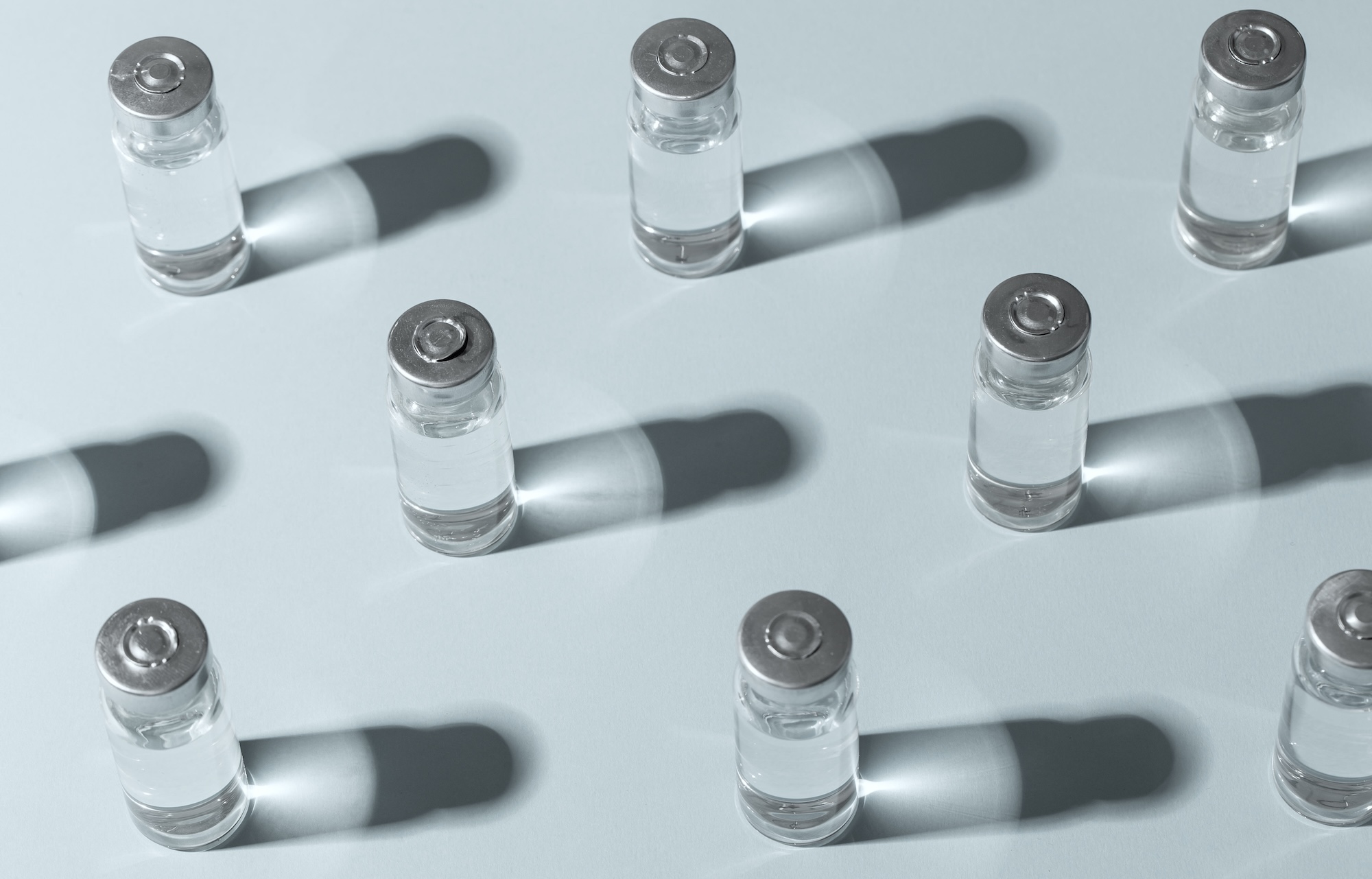 Image of a variety of peptide bottles