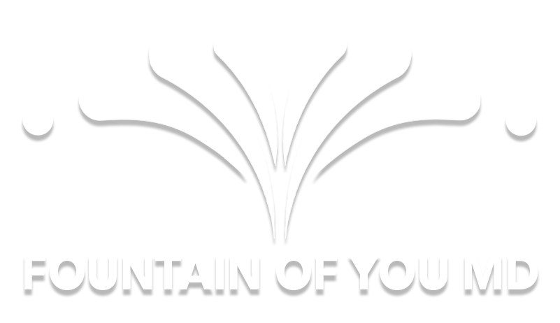 Fountain of You MD logo white with shadow