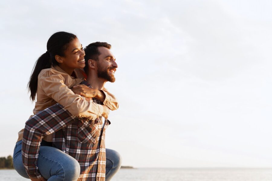 couple enjoying each others company