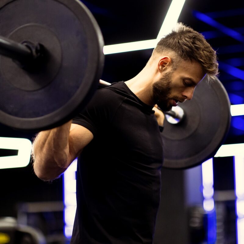 man working out at the gym
