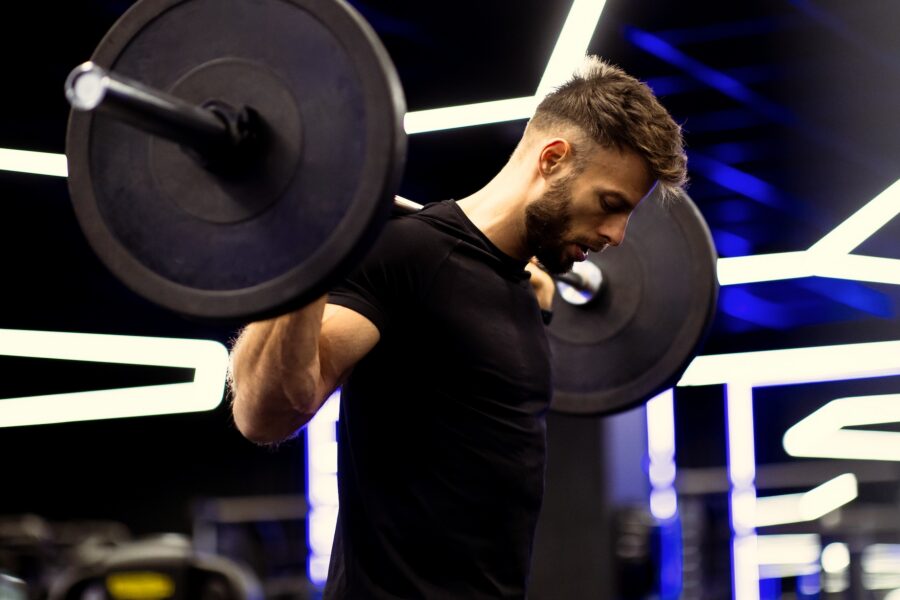 man working out at the gym