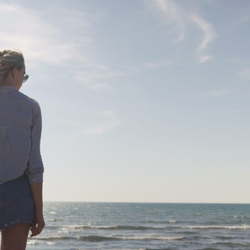 Woman overlooking Virginia Beach