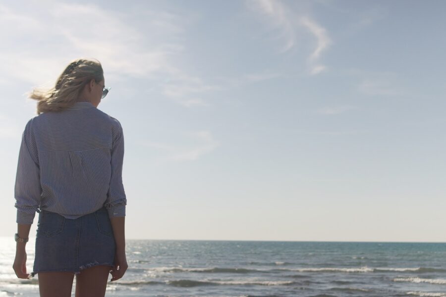Woman overlooking Virginia Beach